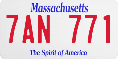 MA license plate 7AN771