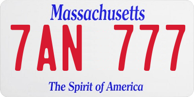 MA license plate 7AN777