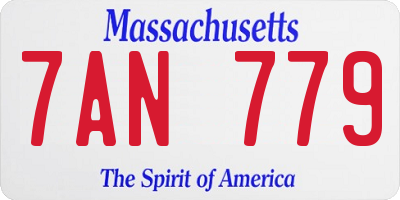 MA license plate 7AN779