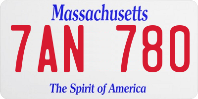 MA license plate 7AN780