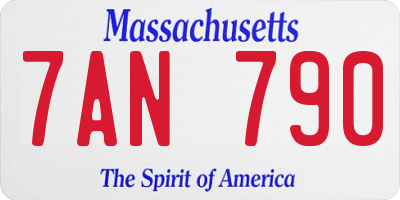 MA license plate 7AN790
