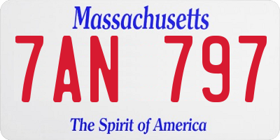 MA license plate 7AN797
