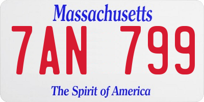 MA license plate 7AN799