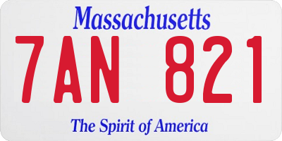 MA license plate 7AN821