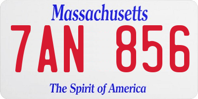MA license plate 7AN856