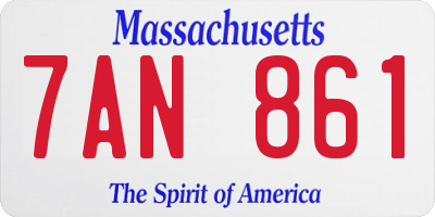 MA license plate 7AN861