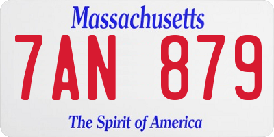 MA license plate 7AN879