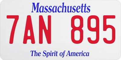 MA license plate 7AN895