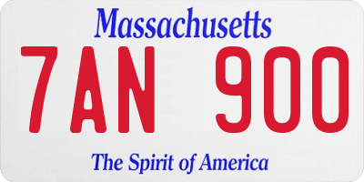 MA license plate 7AN900