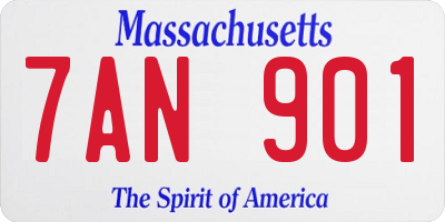 MA license plate 7AN901