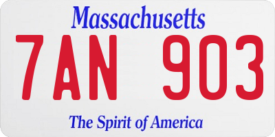 MA license plate 7AN903