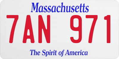 MA license plate 7AN971