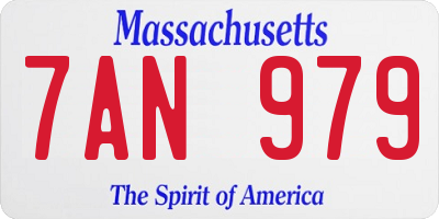 MA license plate 7AN979
