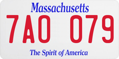 MA license plate 7AO079