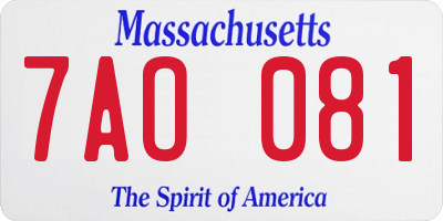 MA license plate 7AO081