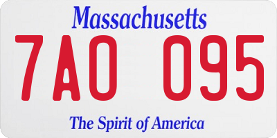 MA license plate 7AO095