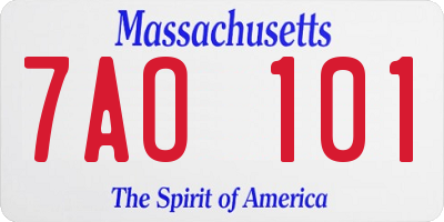 MA license plate 7AO101