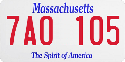 MA license plate 7AO105