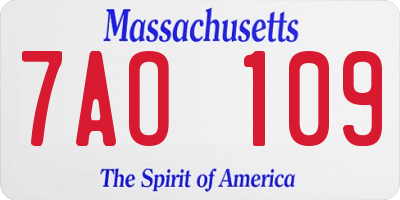 MA license plate 7AO109