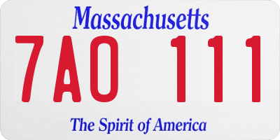 MA license plate 7AO111