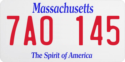 MA license plate 7AO145