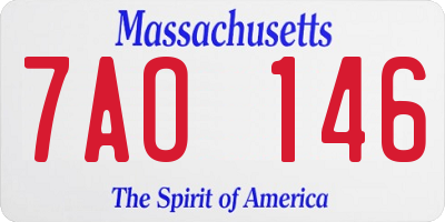 MA license plate 7AO146