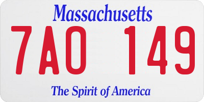 MA license plate 7AO149