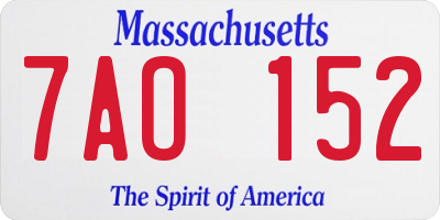 MA license plate 7AO152
