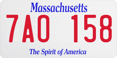 MA license plate 7AO158