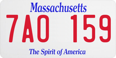 MA license plate 7AO159