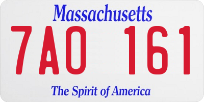 MA license plate 7AO161