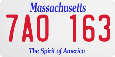 MA license plate 7AO163