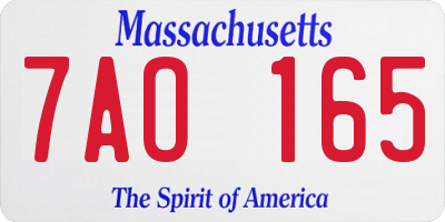MA license plate 7AO165