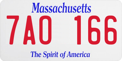 MA license plate 7AO166