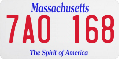 MA license plate 7AO168