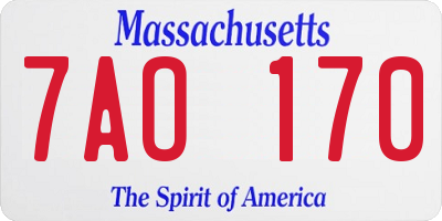MA license plate 7AO170