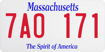 MA license plate 7AO171