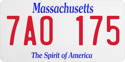 MA license plate 7AO175
