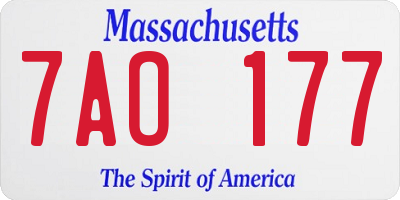 MA license plate 7AO177