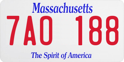 MA license plate 7AO188