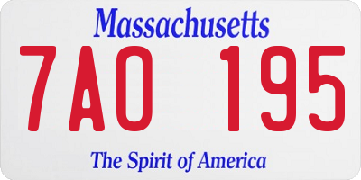 MA license plate 7AO195