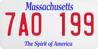 MA license plate 7AO199