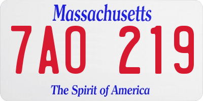 MA license plate 7AO219