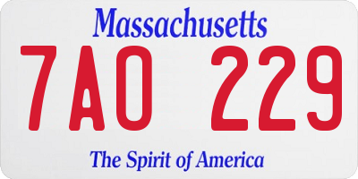 MA license plate 7AO229