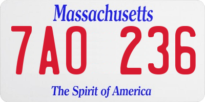 MA license plate 7AO236