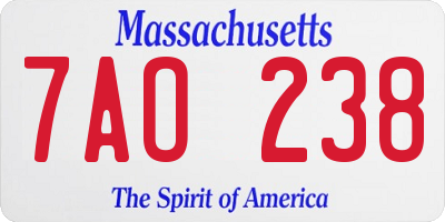 MA license plate 7AO238