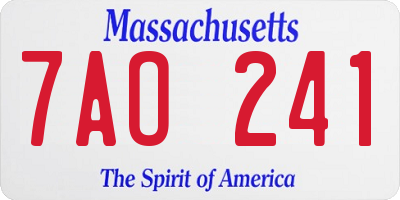 MA license plate 7AO241