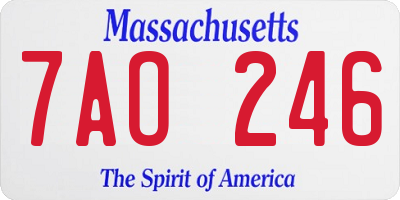 MA license plate 7AO246