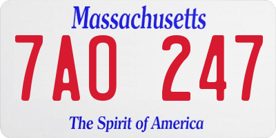 MA license plate 7AO247