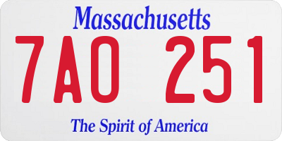 MA license plate 7AO251